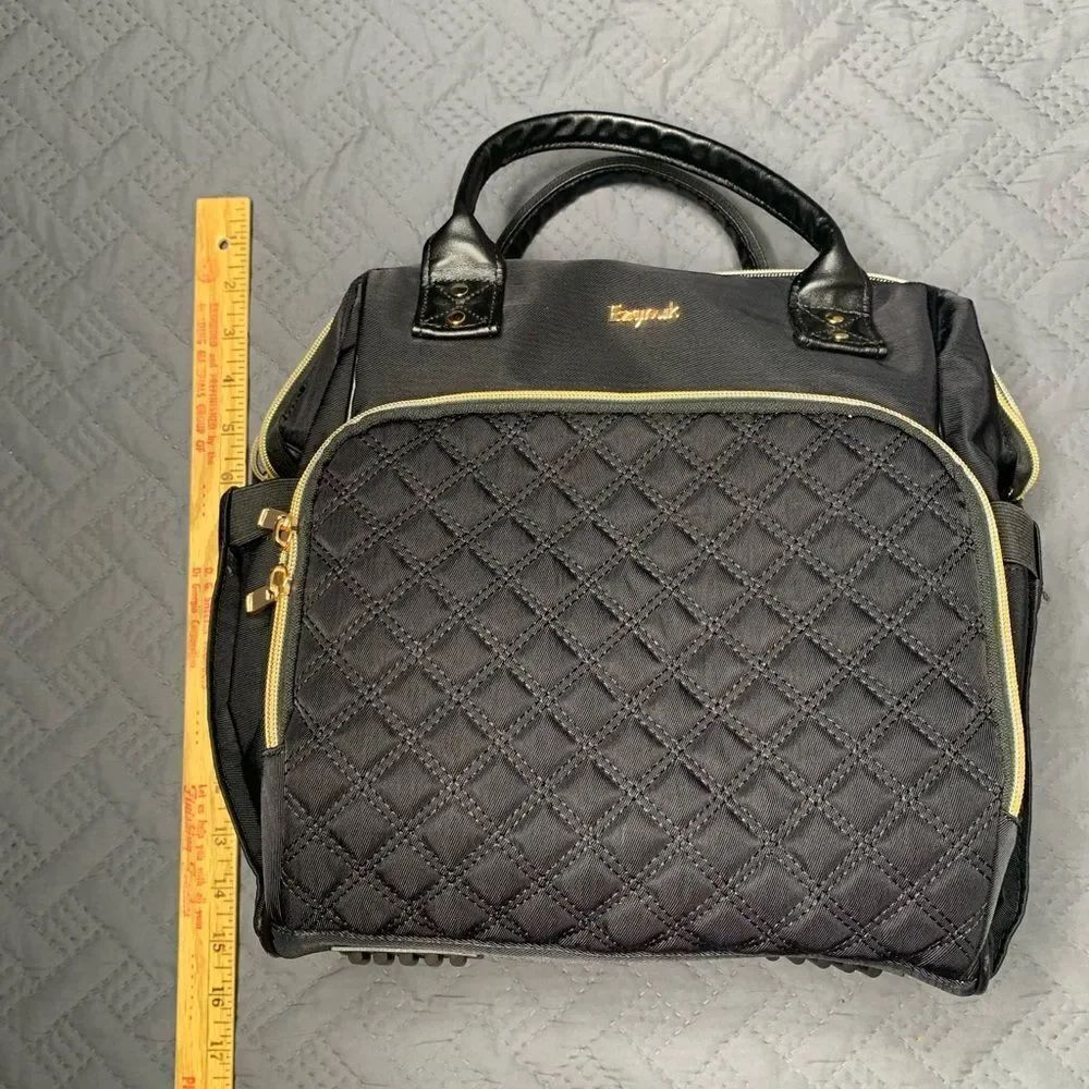 Black Diaper Bag with Teddy Bear